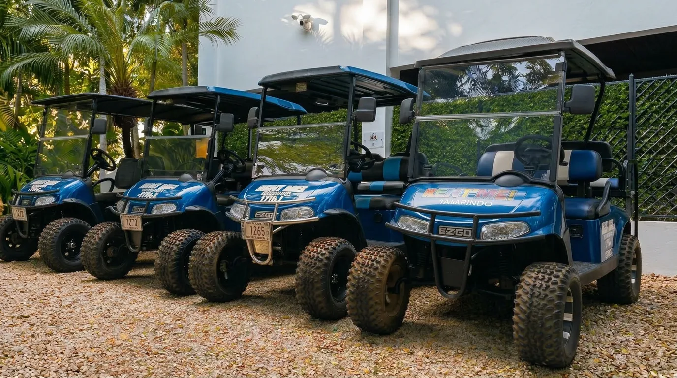 Rent Me Tamarindo fleet of premium golf carts ready for fast delivery