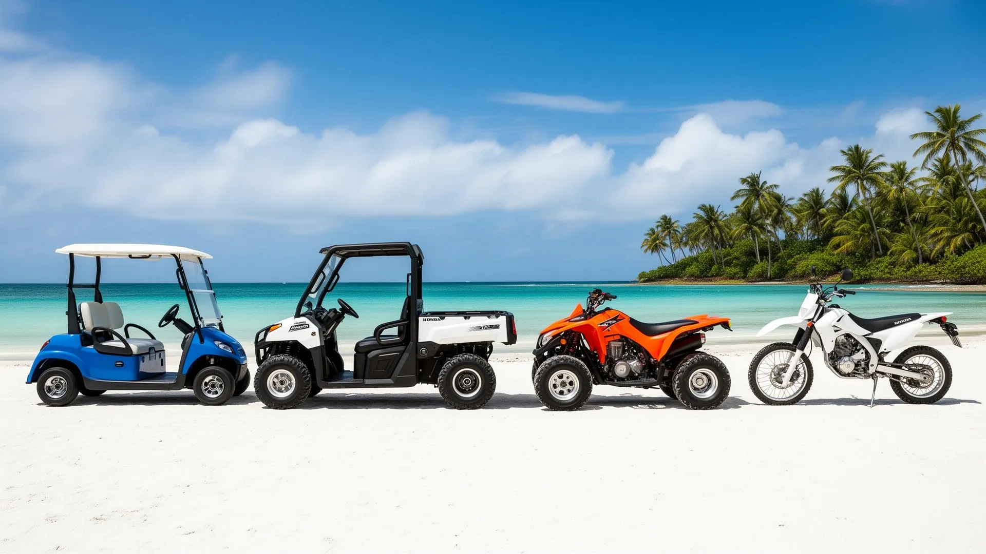 The Rent Me Tamarindo fleet on a Guanacaste dirt road